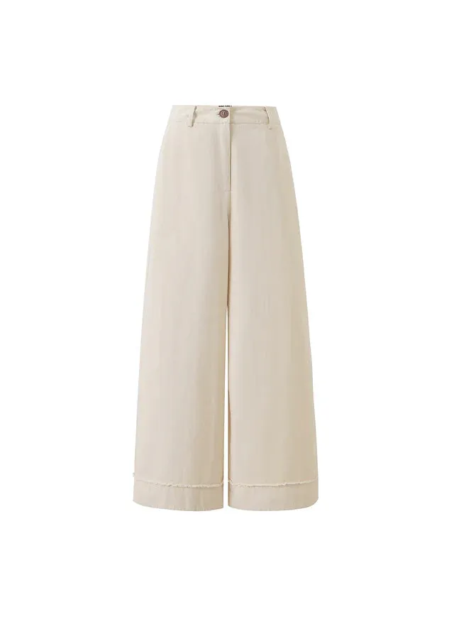 Araceli Wide Leg Pants (Cream)