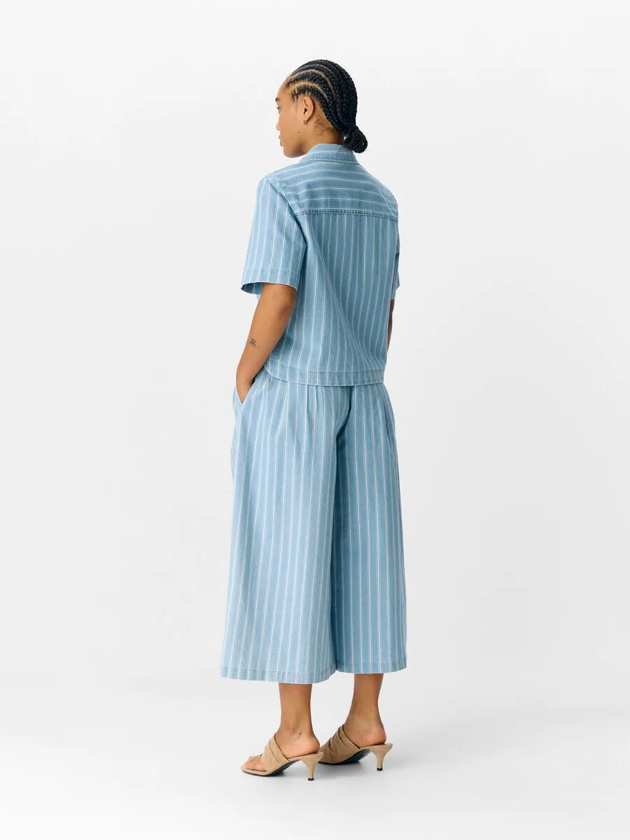 Celeste Denim Shirt (Light Blue/White Stripe)