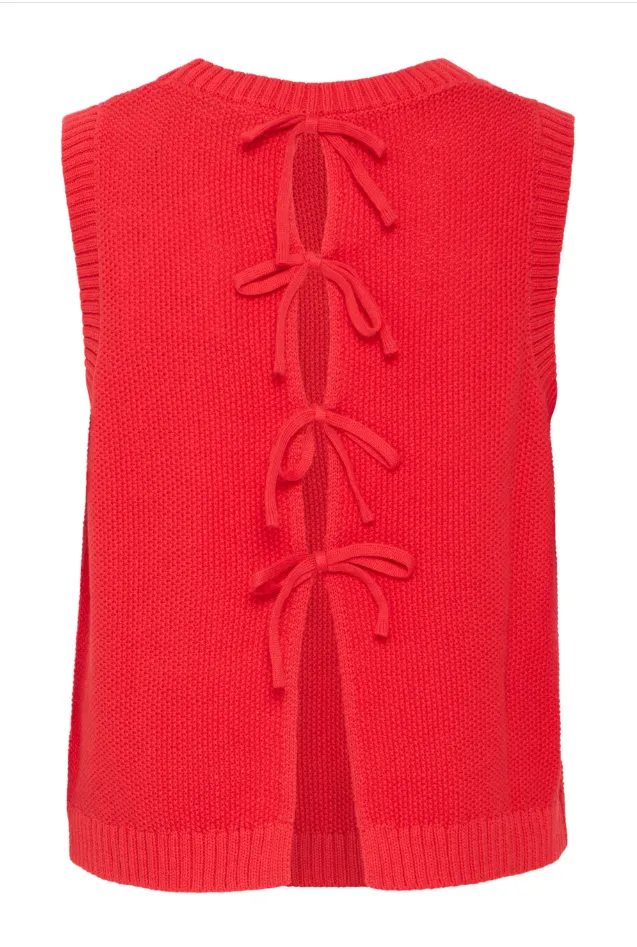 Doris Sleeveless Knit Top (Mars Red)