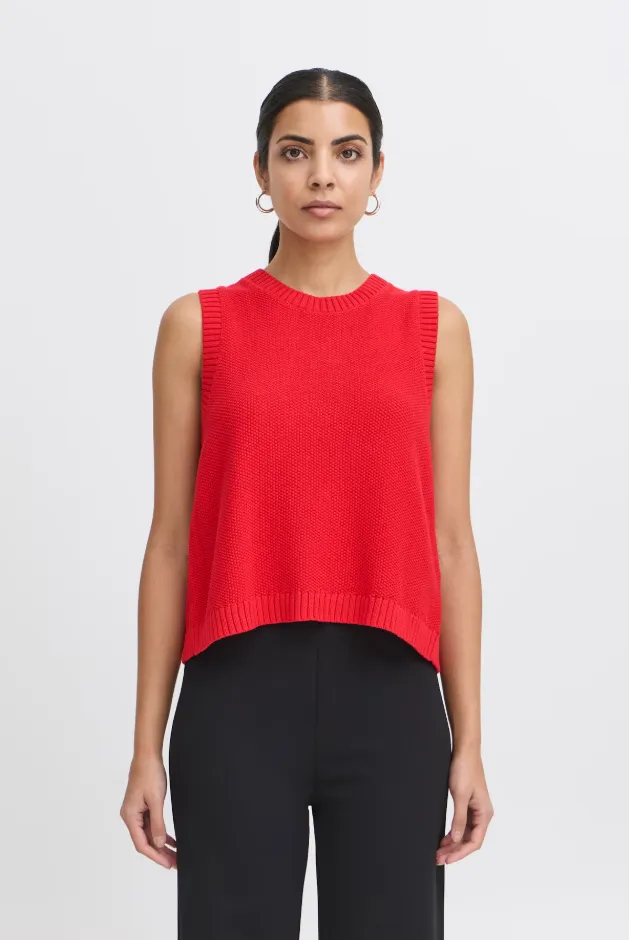 Doris Sleeveless Knit Top (Mars Red)