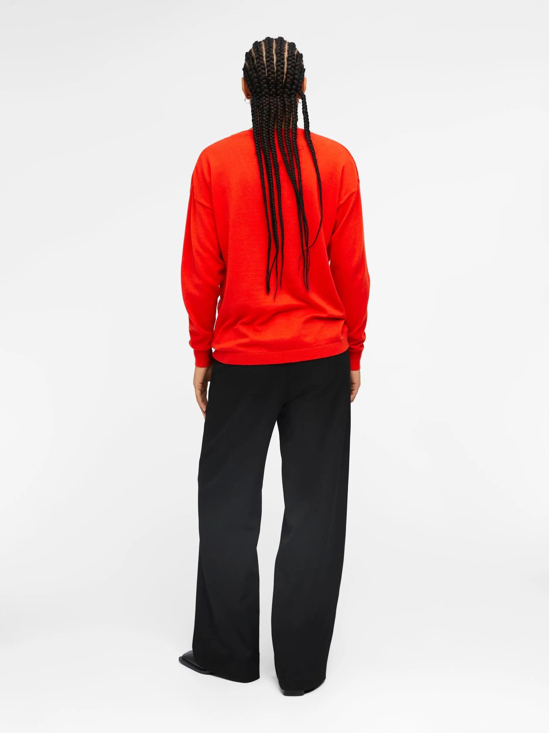 ELEANA V-NECK JUMPER (CHERRY TOMATO)