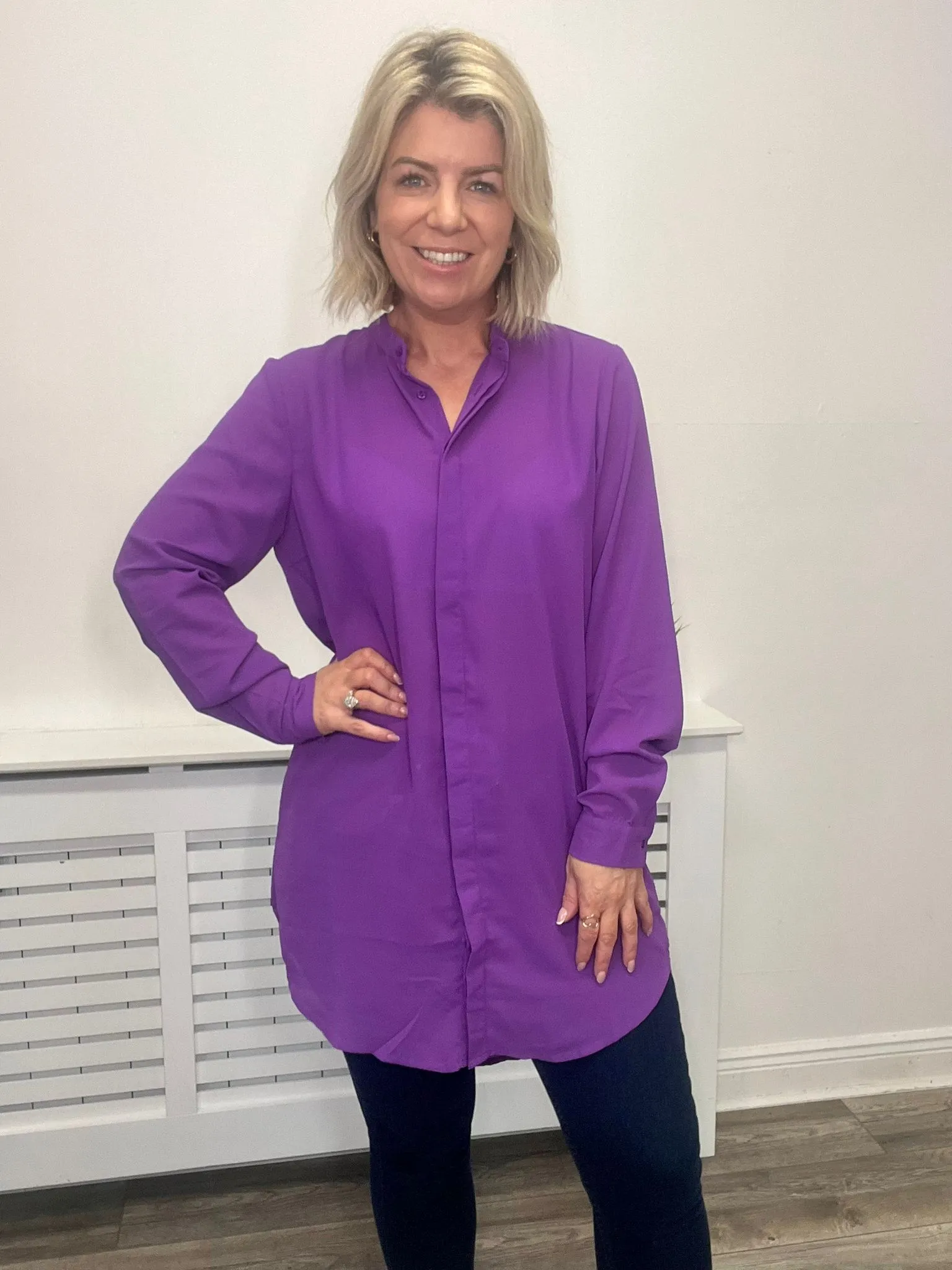 ELLANI LONGLINE SHIRT (AMARANTH PURPLE)