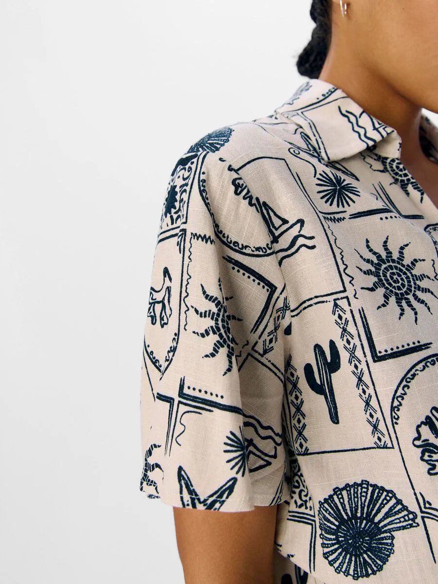 Ember Printed Shirt (Sandshell/Sky Captain)