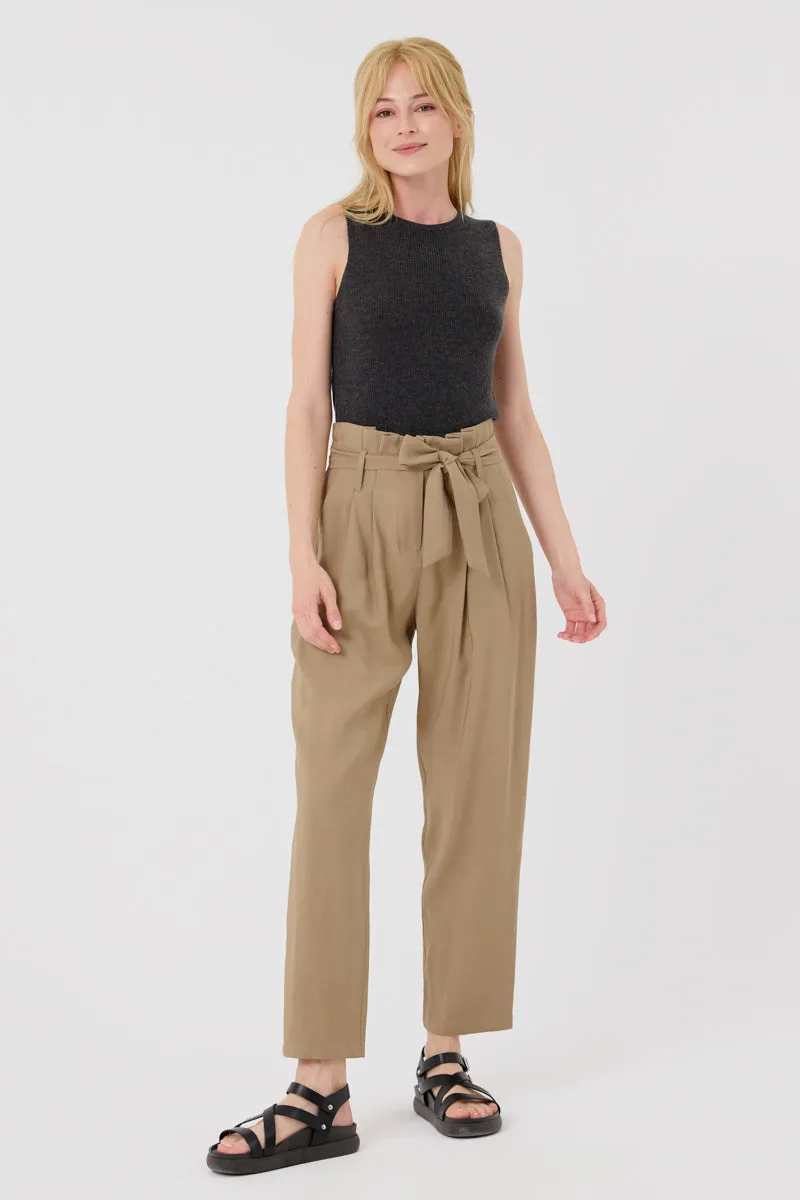 Greta Paper Bag Pants (Olive)
