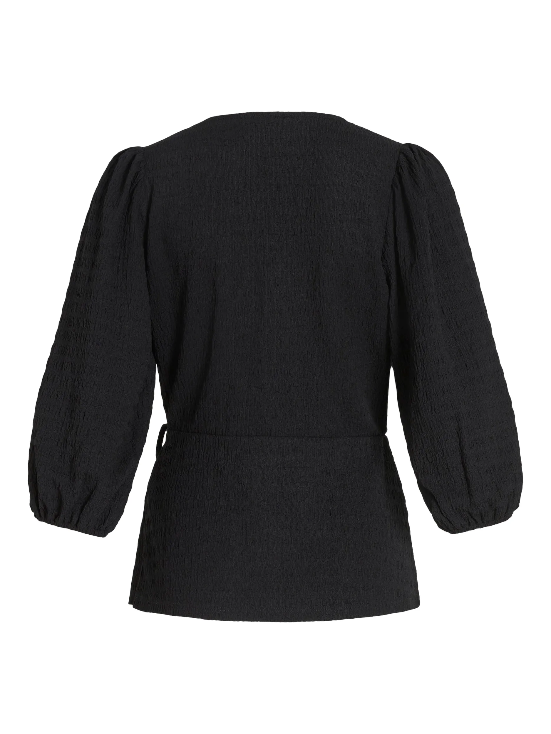 LYNN 3/4 WRAP TOP (BLACK)