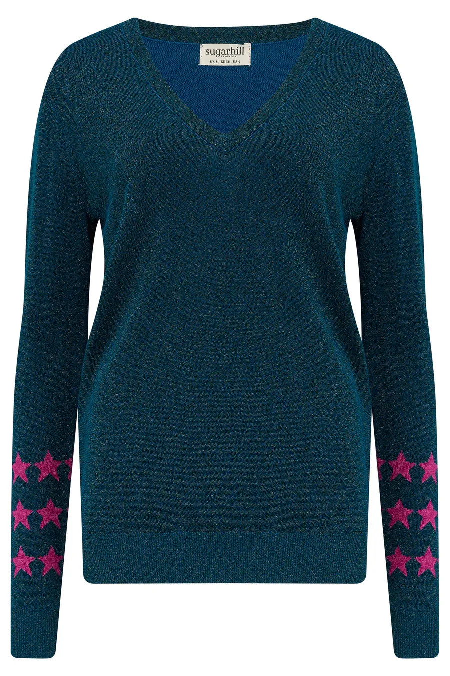 MARCELLA V-NECK JUMPER (TEAL/STARLIGHT)