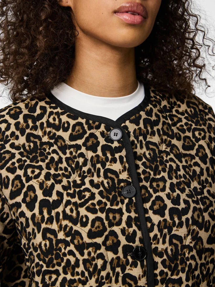 Mel Quilted Jacket (Silver Mink/Leo)