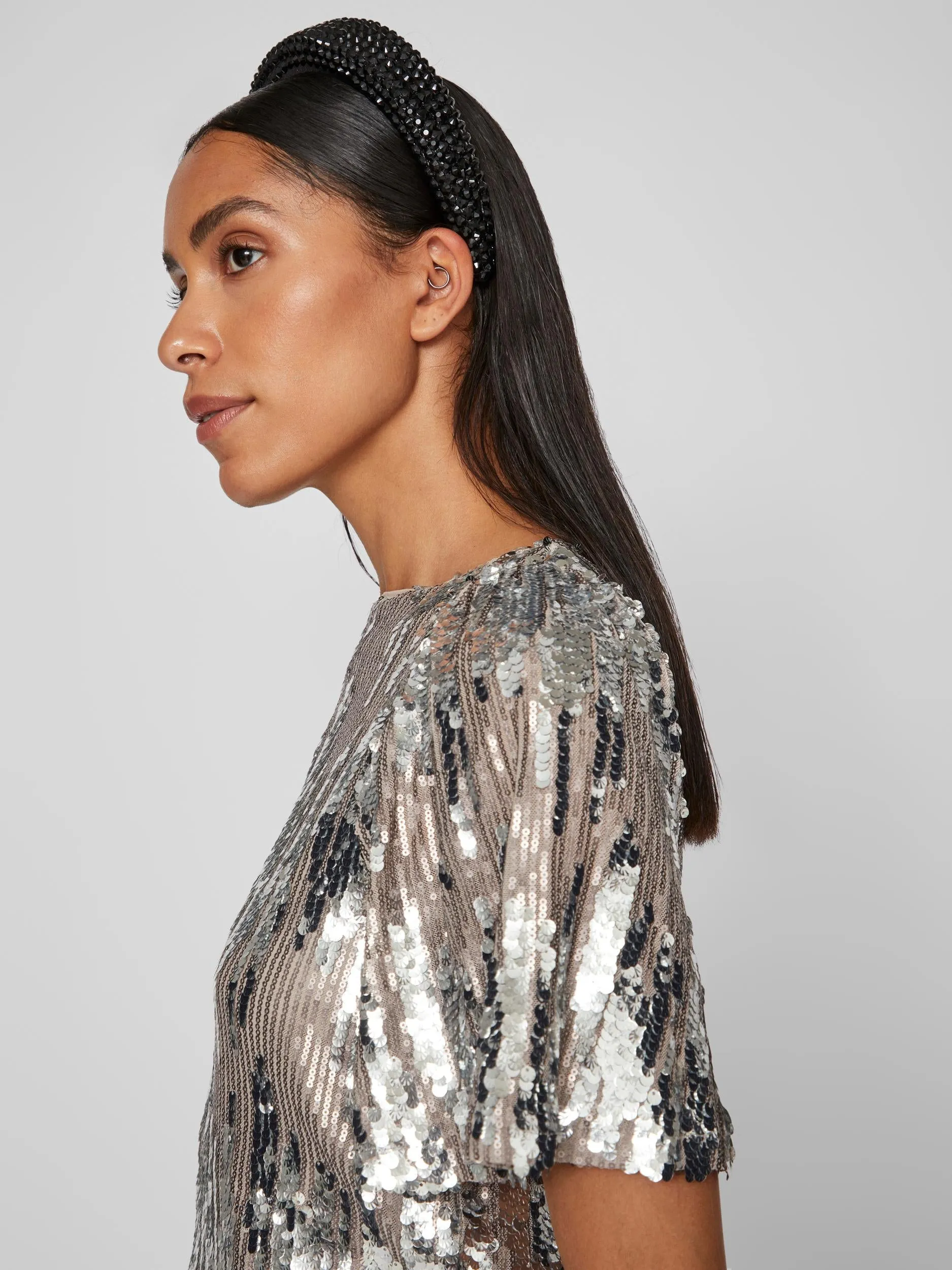 VIAMA SEQUIN TOP (SILVER)